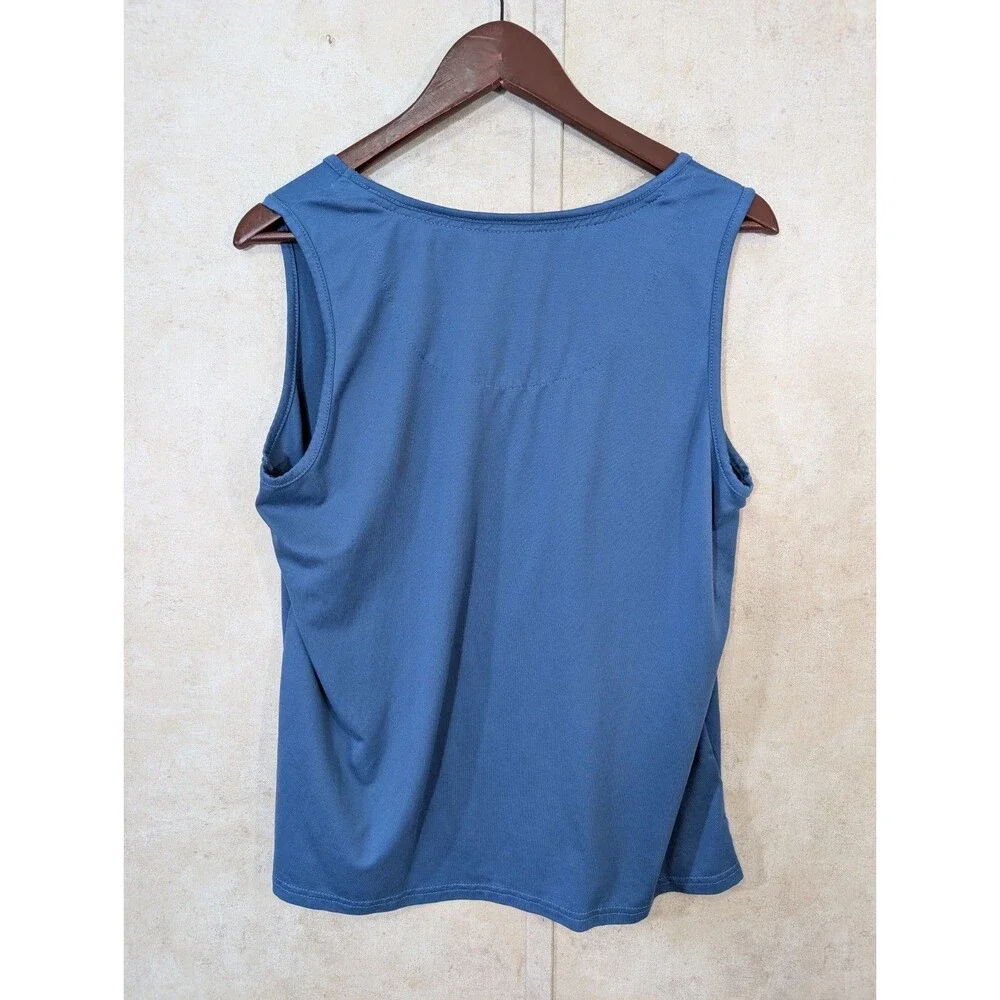 2 Muk Luks Pajama Tank Tops Womens L Blue Cloud Knit Sleepwear Nightshirts - Picture 5 of 9